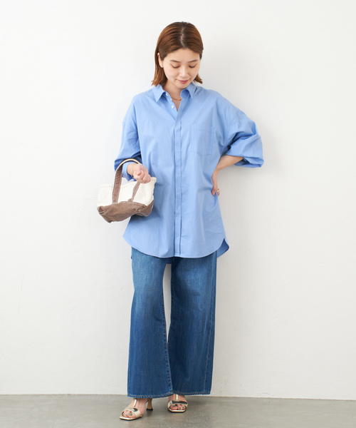 JOURNAL STANDARD(ジャーナルスタンダード)の「コットンブロードビッグシャツ(シャツ/ブラウス・レディース・ホワイト/サックスブルー/ブルー系その他・FREE)」の11枚目の写真