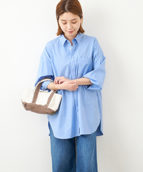 JOURNAL STANDARD(ジャーナルスタンダード)の「コットンブロードビッグシャツ(シャツ/ブラウス・レディース・ホワイト/サックスブルー/ブルー系その他・FREE)」の13枚目の写真