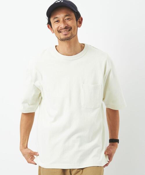 green label relaxing（グリーンレーベルリラクシング）の「オーガニックヘビーウェイト クルーネック クルーネック Tシャツ OVLG（Tシャツ/カットソー・メンズ・ライトグレー/ブラック/オリーブ/ロイヤルブルー/オフホワイト・S/M/L/XL/XXL）」の2枚目の写真