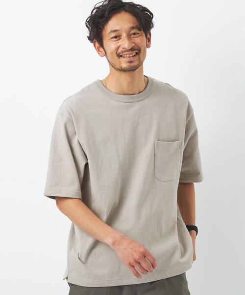 green label relaxing（グリーンレーベルリラクシング）の「オーガニックヘビーウェイト クルーネック クルーネック Tシャツ OVLG（Tシャツ/カットソー・メンズ・ライトグレー/ブラック/オリーブ/ロイヤルブルー/オフホワイト・S/M/L/XL/XXL）」の3枚目の写真