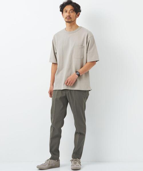 green label relaxing（グリーンレーベルリラクシング）の「オーガニックヘビーウェイト クルーネック クルーネック Tシャツ OVLG（Tシャツ/カットソー・メンズ・ライトグレー/ブラック/オリーブ/ロイヤルブルー/オフホワイト・S/M/L/XL/XXL）」の6枚目の写真