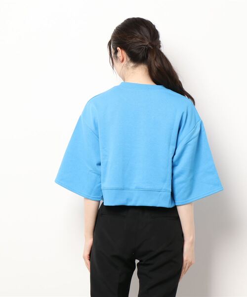 ems excite（エムズエキサイト）の「5分袖ロゴトレーナー（スウェット・レディース・チャコールグレー/ブルー/アイボリー・FREE）」の10枚目の写真