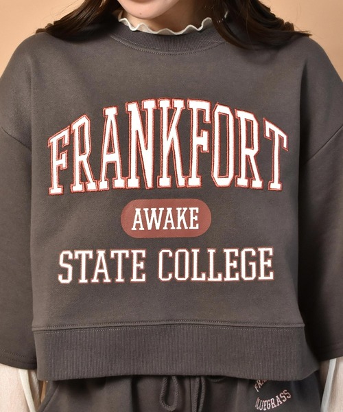 ems excite（エムズエキサイト）の「5分袖ロゴトレーナー（スウェット・レディース・チャコールグレー/ブルー/アイボリー・FREE）」の16枚目の写真