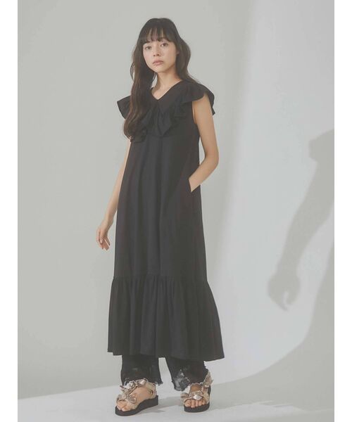 merry jenny（メリージェニー）の「bigフリルカラーカットワンピース（ワンピース・レディース・オフホワイト/ブラック/ベージュ・FREE）」の12枚目の写真