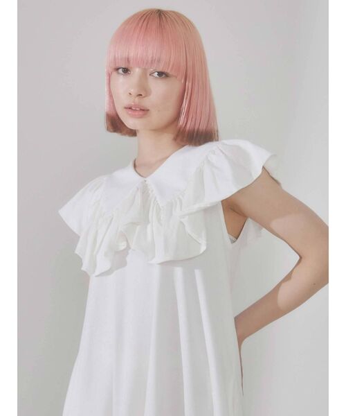 merry jenny（メリージェニー）の「bigフリルカラーカットワンピース（ワンピース・レディース・オフホワイト/ブラック/ベージュ・FREE）」の21枚目の写真