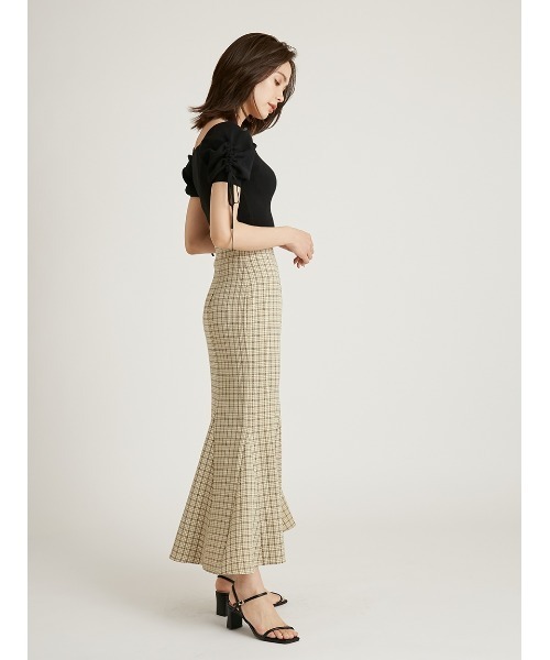 SNIDEL（スナイデル）の「Sustainableリブオフショルニット（ニット