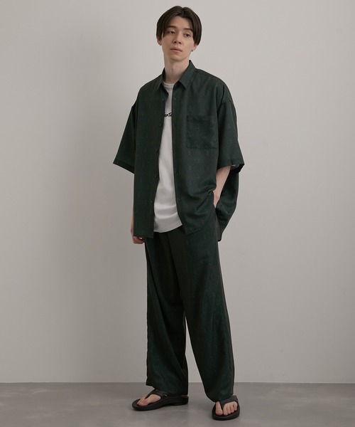 JUNRED(ジュンレッド)の「ヴィンテージアラベスクプリントワイドパンツ(その他パンツ・メンズ・ブラック系その他/グリーン・S/L/M)」の10枚目の写真