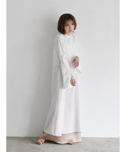 rem closet（レムクローゼット）の「ワッシャーワンピース（ワンピース・レディース・オフホワイト/ブラック・FREE）」の15枚目の写真