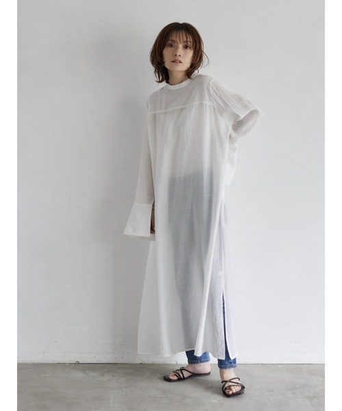 rem closet（レムクローゼット）の「ワッシャーワンピース（ワンピース・レディース・オフホワイト/ブラック・FREE）」の7枚目の写真