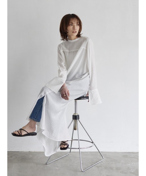 rem closet（レムクローゼット）の「ワッシャーワンピース（ワンピース・レディース・オフホワイト/ブラック・FREE）」の10枚目の写真