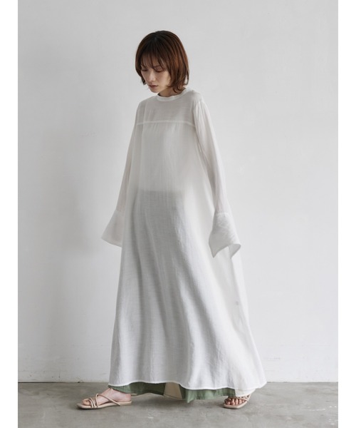 rem closet（レムクローゼット）の「ワッシャーワンピース（ワンピース・レディース・オフホワイト/ブラック・FREE）」の5枚目の写真