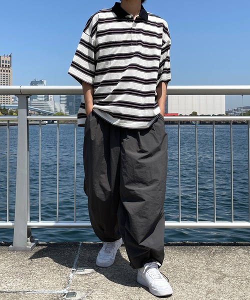 kutir(クティール)の「レトロカラーボーダーポロ(Tシャツ/カットソー・メンズ・オフホワイト/ライトグリーン/ライトブルー・MEDIUM/LARGE)」の4枚目の写真