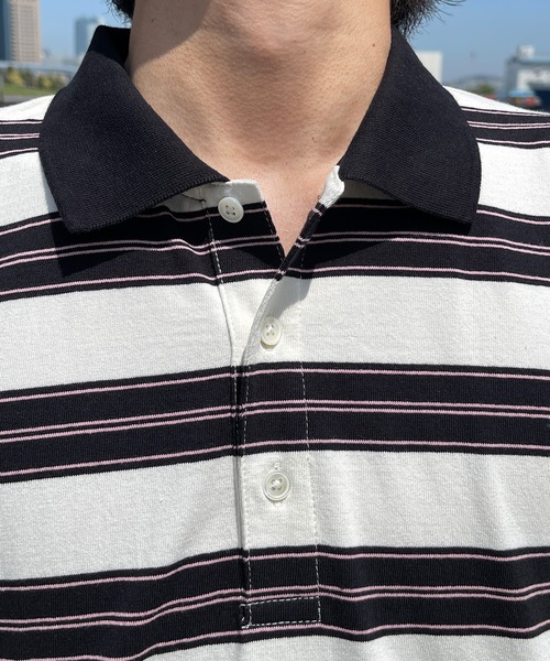 kutir(クティール)の「レトロカラーボーダーポロ(Tシャツ/カットソー・メンズ・オフホワイト/ライトグリーン/ライトブルー・MEDIUM/LARGE)」の10枚目の写真
