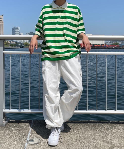 kutir(クティール)の「レトロカラーボーダーポロ(Tシャツ/カットソー・メンズ・オフホワイト/ライトグリーン/ライトブルー・MEDIUM/LARGE)」の13枚目の写真