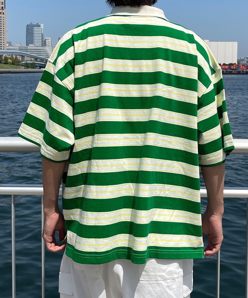 kutir(クティール)の「レトロカラーボーダーポロ(Tシャツ/カットソー・メンズ・オフホワイト/ライトグリーン/ライトブルー・MEDIUM/LARGE)」の19枚目の写真