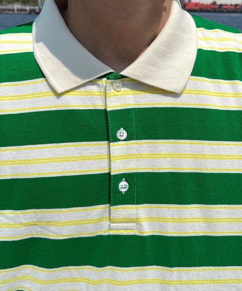 kutir(クティール)の「レトロカラーボーダーポロ(Tシャツ/カットソー・メンズ・オフホワイト/ライトグリーン/ライトブルー・MEDIUM/LARGE)」の20枚目の写真