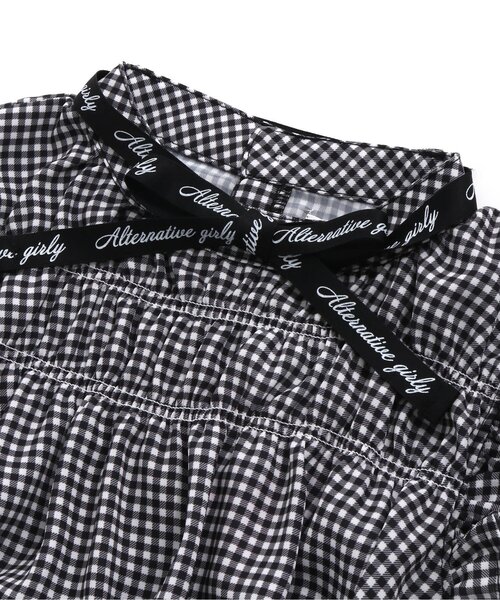 algy（アルジー）の「シャーリングブラウスドッキングワンピ（ワンピース・キッズ・ラベンダー/ブラック・MEDIUM/SMALL/XX-SMALL/X-SMALL）」の8枚目の写真