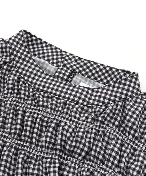 algy（アルジー）の「シャーリングブラウスドッキングワンピ（ワンピース・キッズ・ラベンダー/ブラック・MEDIUM/SMALL/XX-SMALL/X-SMALL）」の9枚目の写真