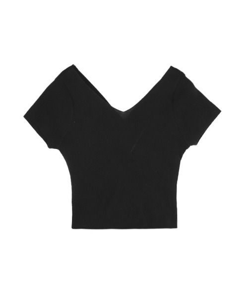 ACYM(アシーム)の「Back open fit Tシャツ(ニット/セーター・レディース・ホワイト/ブラック・FREE)」の5枚目の写真