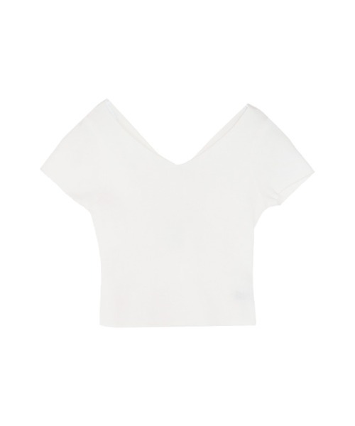 ACYM(アシーム)の「Back open fit Tシャツ(ニット/セーター・レディース・ホワイト/ブラック・FREE)」の11枚目の写真