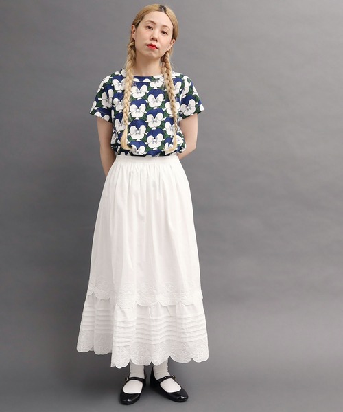 peu pres（プープレ）の「●パンジー刺繍スカート（スカート・レディース・ホワイト/ブラック・FREE）」の9枚目の写真