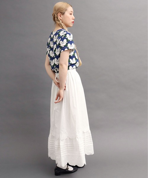 peu pres（プープレ）の「●パンジー刺繍スカート（スカート・レディース・ホワイト/ブラック・FREE）」の11枚目の写真