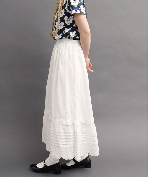 peu pres（プープレ）の「●パンジー刺繍スカート（スカート・レディース・ホワイト/ブラック・FREE）」の14枚目の写真