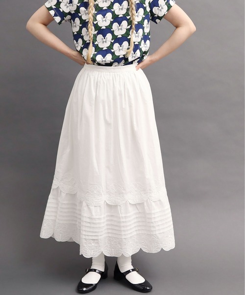 peu pres（プープレ）の「●パンジー刺繍スカート（スカート・レディース・ホワイト/ブラック・FREE）」の16枚目の写真