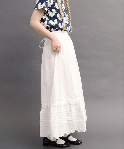 peu pres（プープレ）の「●パンジー刺繍スカート（スカート・レディース・ホワイト/ブラック・FREE）」の18枚目の写真