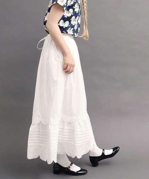 peu pres（プープレ）の「●パンジー刺繍スカート（スカート・レディース・ホワイト/ブラック・FREE）」の19枚目の写真