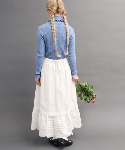 peu pres（プープレ）の「●パンジー刺繍スカート（スカート・レディース・ホワイト/ブラック・FREE）」の6枚目の写真