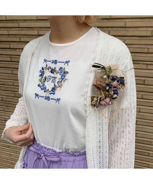 PINK HOUSE（ピンクハウス）の「ブルーベリー刺繍カットソー（Tシャツ