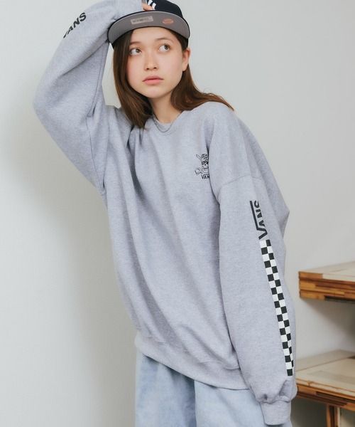 VANS（バンズ）の「ROOPTOKYO別注: VANS/ヴァンズ M PIRATE CREW SWEAT クルーネックスウェット 袖プリント（スウェット・レディース・ホワイト/ブラック/グレー・M/L/S）」の15枚目の写真