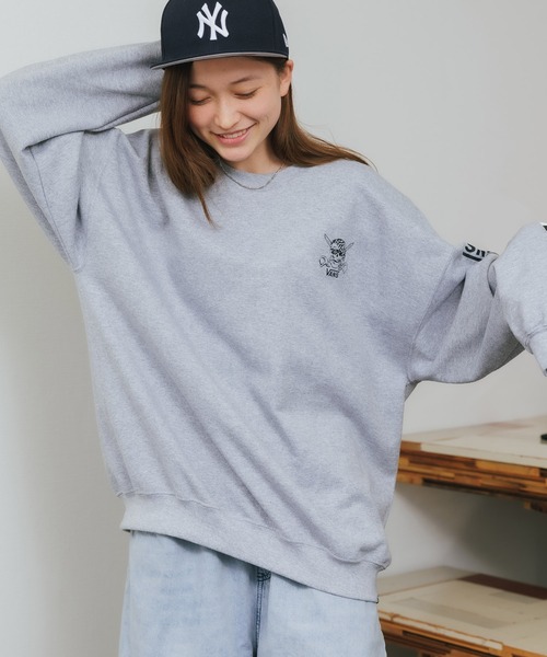 VANS（バンズ）の「ROOPTOKYO別注: VANS/ヴァンズ M PIRATE CREW SWEAT クルーネックスウェット 袖プリント（スウェット・レディース・ホワイト/ブラック/グレー・M/L/S）」の17枚目の写真