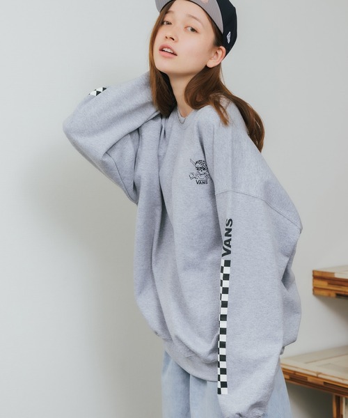 VANS（バンズ）の「ROOPTOKYO別注: VANS/ヴァンズ M PIRATE CREW SWEAT クルーネックスウェット 袖プリント（スウェット・レディース・ホワイト/ブラック/グレー・M/L/S）」の16枚目の写真