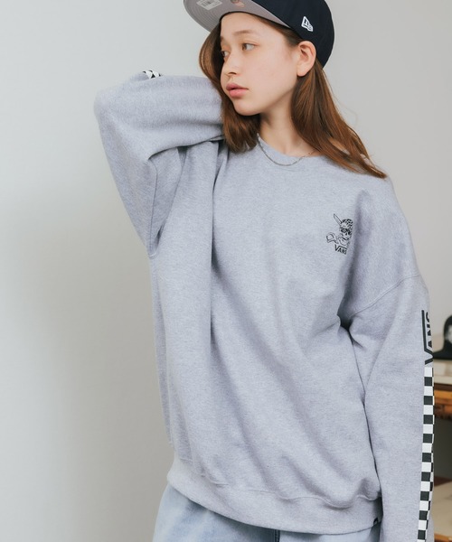 VANS（バンズ）の「ROOPTOKYO別注: VANS/ヴァンズ M PIRATE CREW SWEAT クルーネックスウェット 袖プリント（スウェット・レディース・ホワイト/ブラック/グレー・M/L/S）」の18枚目の写真