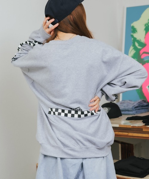 VANS（バンズ）の「ROOPTOKYO別注: VANS/ヴァンズ M PIRATE CREW SWEAT クルーネックスウェット 袖プリント（スウェット・レディース・ホワイト/ブラック/グレー・M/L/S）」の22枚目の写真