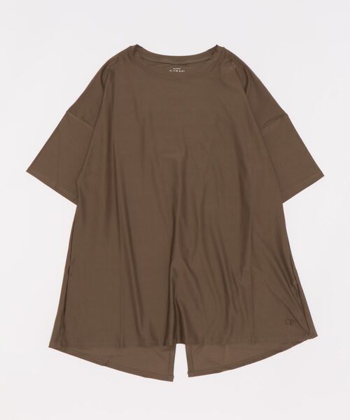 Ocean Pacific（オーシャンパシフィック）の「【OP:オーピー】レディース バックスリット半袖Tシャツ  ラッシュガード　プール　海　アウトドア（Tシャツ/カットソー・レディース・ホワイト/ブラック/ブラウン/サックスブルー・MEDIUM/LARGE/X-LARGE）」の2枚目の写真