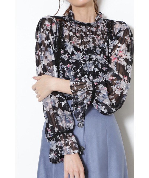 JILL STUART（ジルスチュアート）の「◆ ケリーミックスフラワーブラウス（シャツ/ブラウス・レディース・ブラック/パープル・MEDIUM/SMALL）」の8枚目の写真