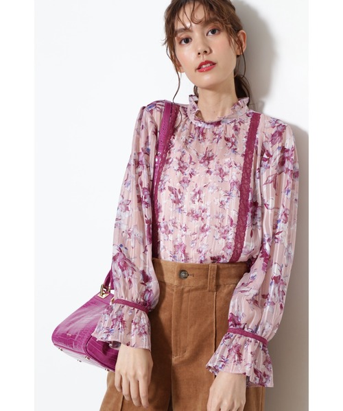 JILL STUART（ジルスチュアート）の「◆ ケリーミックスフラワーブラウス（シャツ/ブラウス・レディース・ブラック/パープル・MEDIUM/SMALL）」の9枚目の写真