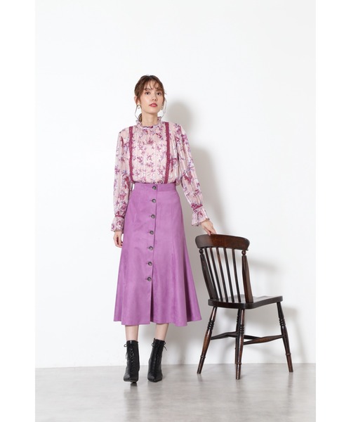 JILL STUART（ジルスチュアート）の「◆ ケリーミックスフラワーブラウス（シャツ/ブラウス・レディース・ブラック/パープル・MEDIUM/SMALL）」の12枚目の写真