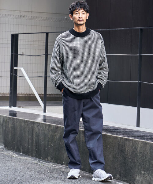 B:MING by BEAMS（ビーミングバイビームス）の「B:MING by BEAMS / 7ゲージ ツイルジャカード モックネックニット（ニット/セーター・メンズ・ブラウン/ブラック/グリーン・MEDIUM/SMALL/LARGE/X-LARGE）」の4枚目の写真