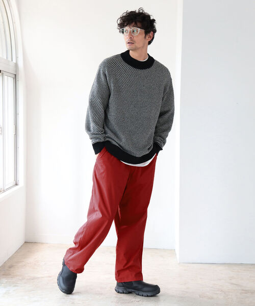 B:MING by BEAMS（ビーミングバイビームス）の「B:MING by BEAMS / 7ゲージ ツイルジャカード モックネックニット（ニット/セーター・メンズ・ブラウン/ブラック/グリーン・MEDIUM/SMALL/LARGE/X-LARGE）」の7枚目の写真