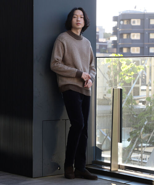B:MING by BEAMS（ビーミングバイビームス）の「B:MING by BEAMS / 7ゲージ ツイルジャカード モックネックニット（ニット/セーター・メンズ・ブラウン/ブラック/グリーン・MEDIUM/SMALL/LARGE/X-LARGE）」の6枚目の写真
