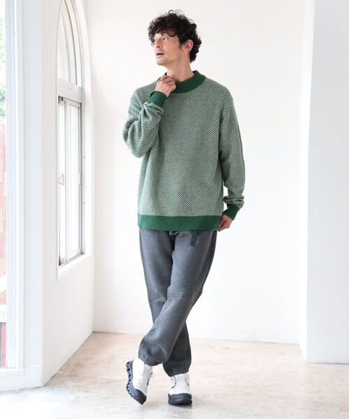 B:MING by BEAMS（ビーミングバイビームス）の「B:MING by BEAMS / 7ゲージ ツイルジャカード モックネックニット（ニット/セーター・メンズ・ブラウン/ブラック/グリーン・MEDIUM/SMALL/LARGE/X-LARGE）」の11枚目の写真
