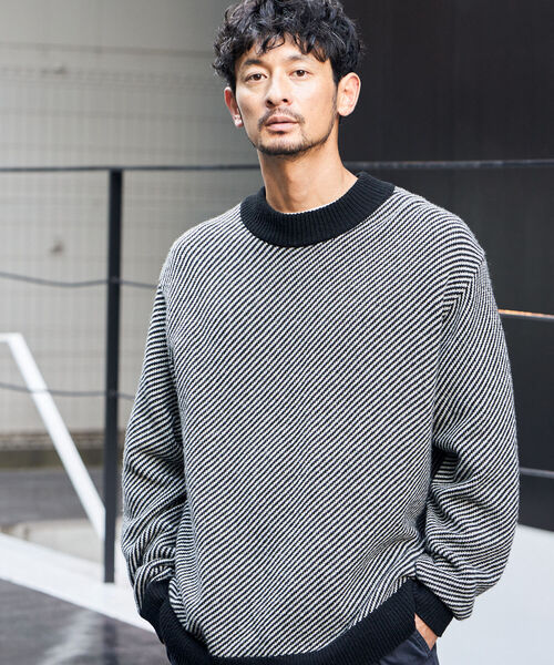 B:MING by BEAMS（ビーミングバイビームス）の「B:MING by BEAMS / 7ゲージ ツイルジャカード モックネックニット（ニット/セーター・メンズ・ブラウン/ブラック/グリーン・MEDIUM/SMALL/LARGE/X-LARGE）」の19枚目の写真