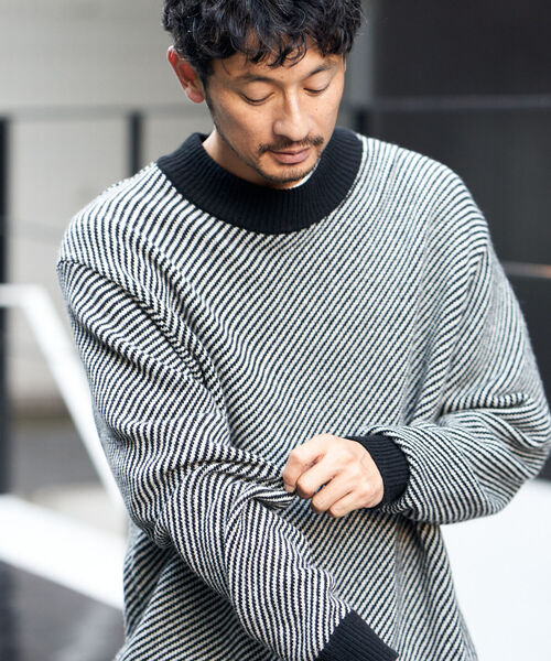 B:MING by BEAMS（ビーミングバイビームス）の「B:MING by BEAMS / 7ゲージ ツイルジャカード モックネックニット（ニット/セーター・メンズ・ブラウン/ブラック/グリーン・MEDIUM/SMALL/LARGE/X-LARGE）」の20枚目の写真