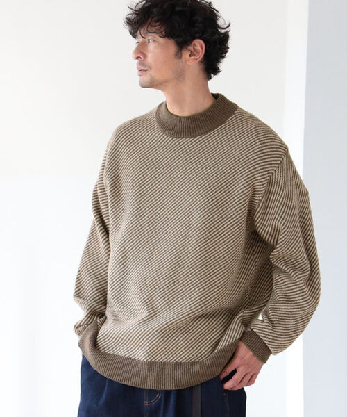 B:MING by BEAMS（ビーミングバイビームス）の「B:MING by BEAMS / 7ゲージ ツイルジャカード モックネックニット（ニット/セーター・メンズ・ブラウン/ブラック/グリーン・MEDIUM/SMALL/LARGE/X-LARGE）」の22枚目の写真