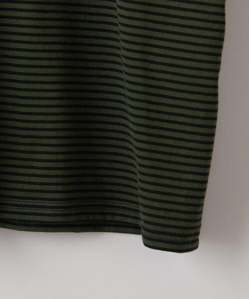 Steven Alan(スティーブンアラン)の「<Steven Alan> FLP SUP BORDER LONG SLEEVE TEE -LOOSE/カットソー(Tシャツ/カットソー・メンズ・ダークグリーン/ブラック・L/M/S/XL)」の13枚目の写真