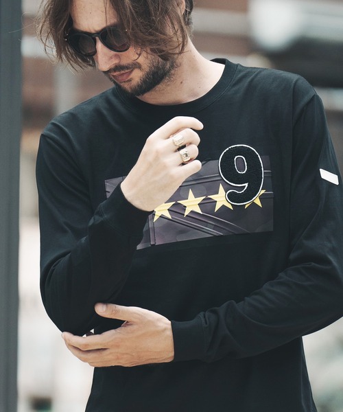 【セール】mlt3984-Emboss Hide BlackCamo LS TEE Tシャツ（Tシャツ/カットソー）｜qwerty（クワーティ）